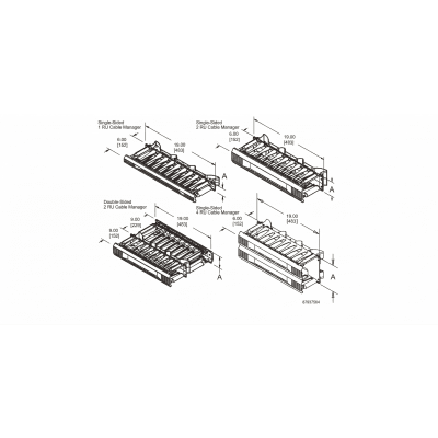 Organizador de Cables Horizontal / Doble Cara Frontal y Posterior / Rack 19in / 2 UR / Capacidad 223 Cables Cat 5e