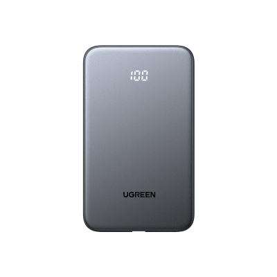 Power Bank / 10000 mAh / 37 Wh / Salida USB-C PD 20W / Salida USB-A SCP 22.5W / Cable USB-C Integrado / Indicador Digital LED