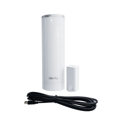 Motor para Cortinas / Batería Recargable 2000 mAh / Capacidad 35 kg / Control RTS 433.42 MHz / Alcance 200 m / Riel hasta 10 m (32.8 ft) / IP30 / Touch Motion