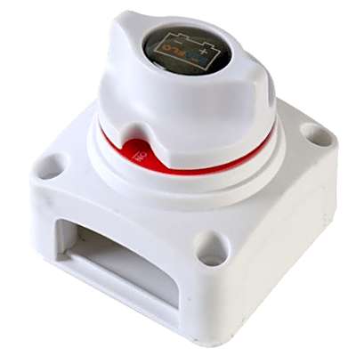Interruptor de Batería / 2 Posiciones / 275A DC Continuo / 1250A DC Arranque / 8-50V DC / Terminales Cobre 10 mm / Montaje Empotrado o Superficial
