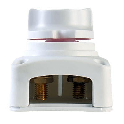 Interruptor de Batería / 2 Posiciones / 275A DC Continuo / 1250A DC Arranque / 8-50V DC / Terminales Cobre 10 mm / Montaje Empotrado o Superficial