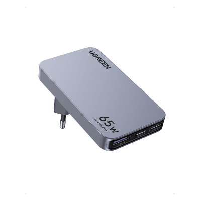 Cargador Rápido GaN / 65W / 3 Puertos / PD 3.0 / PPS / QC 4.0 / 100-240V