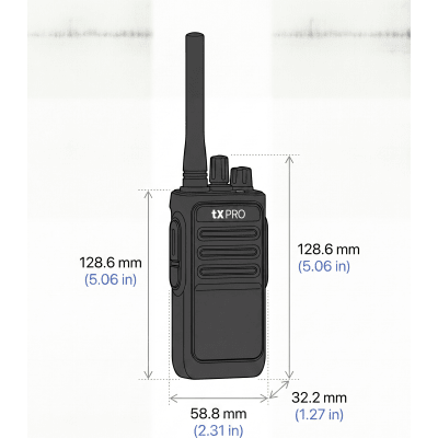 Radio Portátil Analógico UHF / 2W / 16 Canales / 400-470 MHz / VOX Manos Libres / Batería 6-8 hrs / Uso Inmediato
