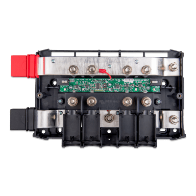 Barra de Distribución DC Modular / 4 Fusibles Mega / Indicadores LED / Sistema Lynx M10 / Monitoreo Individual