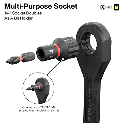 Juego de Dados de Impacto / Paso a Través / 39 Piezas / SAE y Métrico / Sistema KNECT / Adaptador 3/8"