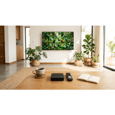 Decodificador Android TV / 4Kp60 HDR / Wi-Fi Dual Banda / Bluetooth 5.0 / HDMI 2.1 / 2 GB RAM 16 GB Almacenamiento