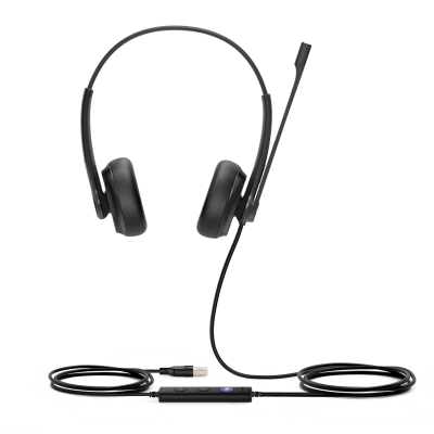 Auriculares USB Profesionales / Binaurales / Cancelación de Ruido Pasivo / USB-A Plug-and-Play / Indicador LED de Ocupado / Certificación Microsoft Teams