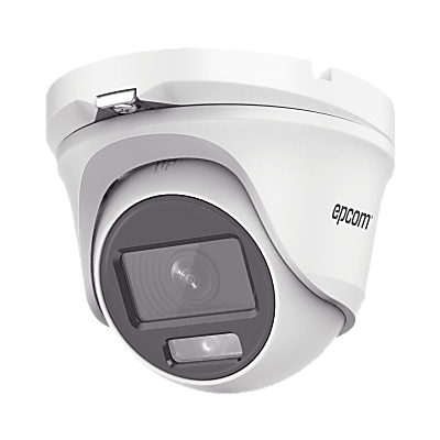 Cámara Eyeball TurboHD / 3K 2960x1665 / Lente 2.8 mm / ColorVu Luz Blanca 20 m (65.6 ft) / Audio por Coaxitron / IP66 / dWDR / 4 Tecnologías TVI-AHD-CVI-CVBS