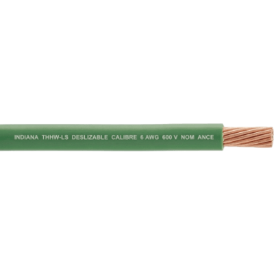 Cable THW-LS / Calibre 6 AWG / 19 Hilos / 90°C Seco / 75°C Mojado / Bobina 100 m (328 ft)
