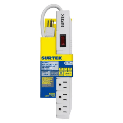 Multicontacto / Supresor de Picos 270 J / 6 Salidas NEMA 5-15R / Cable 45 cm (1.48 ft) / 15 A / 1875 W