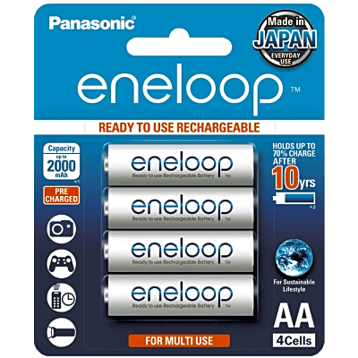 Batería Recargable AA / Ni-MH 2000 mAh / 1.2V / Baja Autodescarga / 2100 Ciclos / Paquete de 4