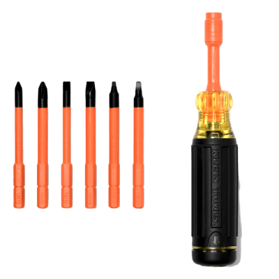 Destornillador Aislado Multiuso / 6 en 1 / Aislamiento 1000V CAT III / Auto-Lock / Cushion-Grip / Almacenamiento Integrado