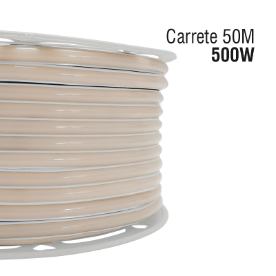 Manguera LED Luminosa / Resina Transparente IP65 / 50 m / 110V CA 4.2 A / 500 W / 6500 K / 164 pies / Corte cada 100 cm