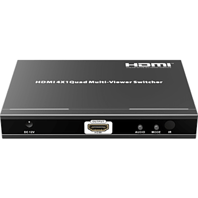 Switch Multiviewer HDMI / 4 Entradas a 1 Salida / 1080p @ 60Hz / Quad / Full Screen / Dual / Control Remoto