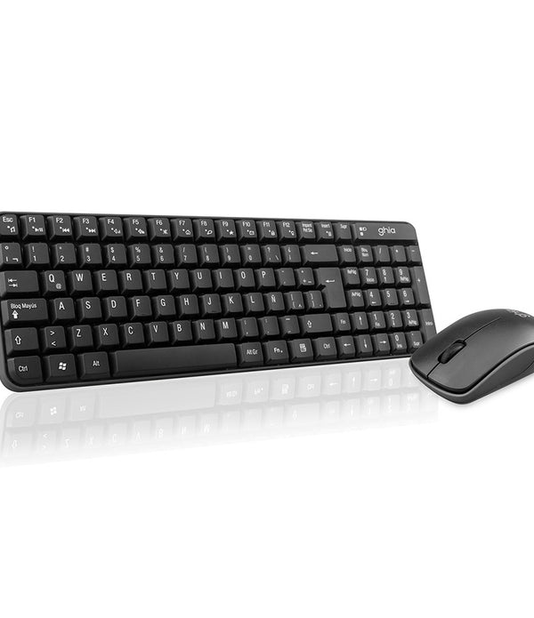 COMBO TECLADO MULTIMEDIA Y MOUSE OPTICO GHIA / GT4000BB / INALAMBRICO / RECEPTOR USB / NEGRO