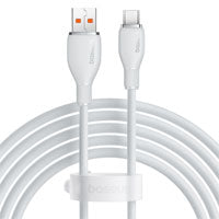 CABLE USB A TIPO C 6A BASEUS 2 MTS, 100W, COLOR BLANCO