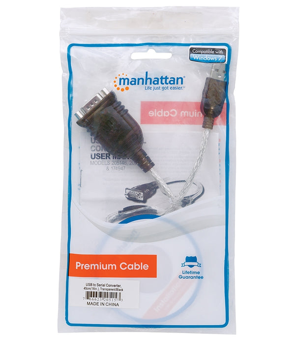 CONVERTIDOR USB,MANHATTAN,205153, A SERIAL DB9M  BOLSA
