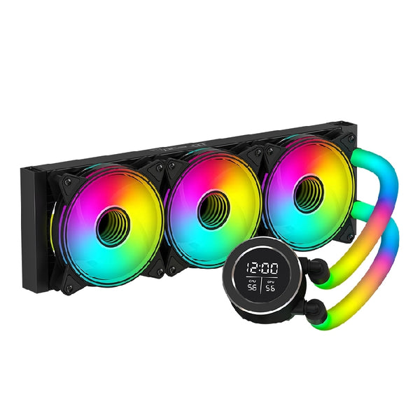 ENFRIAMIENTO LIQUIDO OCELOT GAMING POLAR WAVE 360 BLACK / 360MM / ARGB / 70 CFM / 1800 RPM / 32 DB / INTEL Y AMD / COLOR NEGRO