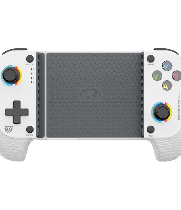 GAMEPAD GAMER BALAM RUSH KONTROL MOVE G626 / GAME PAD CONTROL / INALAMBRICO -BT 5.0 / P- CELULAR / ANDROID - IOS / RGB / RECARGABLE / TURBO - VIBRACION DUAL / JOYSTICK ANTI DRIFT / BLANCO / BR-940481