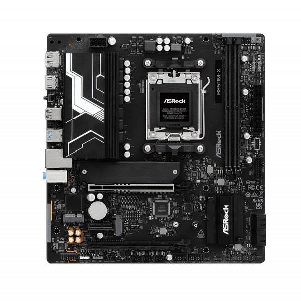 MB ASROCK B850M-X R2.0/AM5 RYZEN SERIES 9000, 8000 Y 7000/DDR5 8200 MHZ/ PCIE GEN5M.2/1 PCIE 4.0X16/1 PCIE 3.0X1/AMD RDNA/1 BLAZING M.2/1 HYPER M.2/8 USB 3.2/2 USB C TRASERO Y FRONTAL/5 USB 2.0