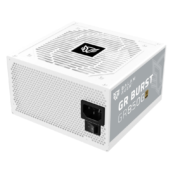 FUENTE DE PODER GAMER BALAM RUSH GR BURST GR850G / CERTIFICADA / 850W / 80 PLUS GOLD / ATX / FULL MODULAR / BAJO NIVEL DE RUIDO / 5 AÑOS DE GARANTIA / BLANCO / BR-940320