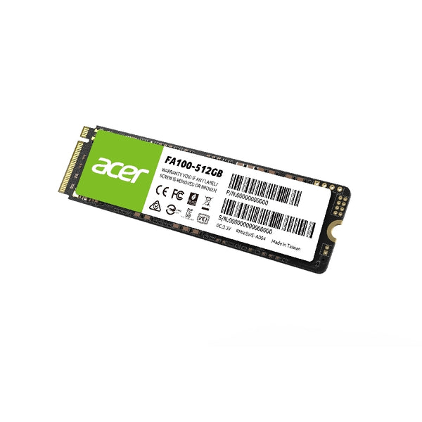 UNIDAD DE ESTADO SOLIDO SSD INTERNO ACER FA100 512GB M.2 2280 NVME PCIE GEN 3X4 LECT.3300 ESCRIT.2700 MBS 3D TLC NAND PC LAPTOP MINIPC (BL.9BWWA.119)