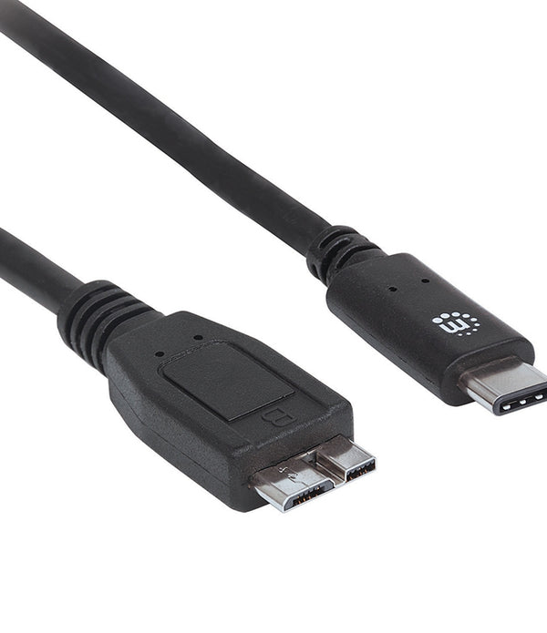 CABLE USB,MANHATTAN,353397,-C V3.1, C-MICRO B 1.0M NEGRO