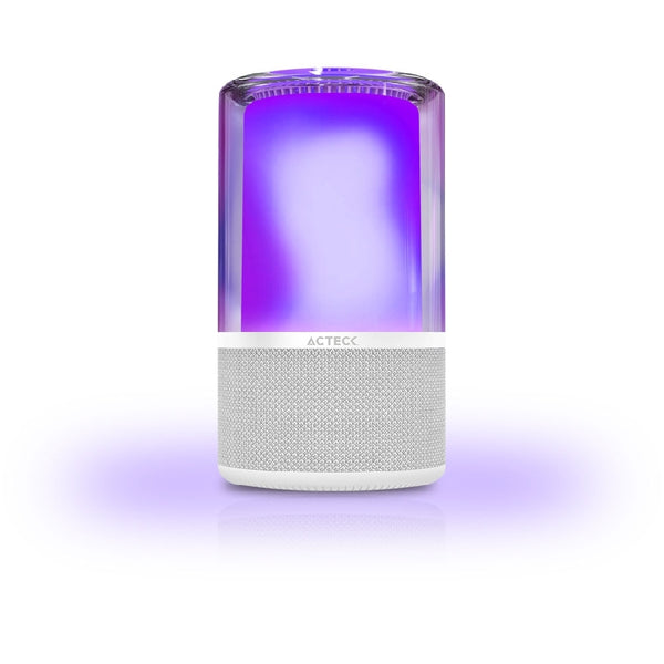 BOCINA ACTECK GLEE PURE AP70 / INALAMBRICA / BLUETOOTH - CONEXION TWS 3.5 MM / SONIDO ESTEREO / 20 W / ILUMINACION LED / SUBWOOFER / BLANCO / AC-936392