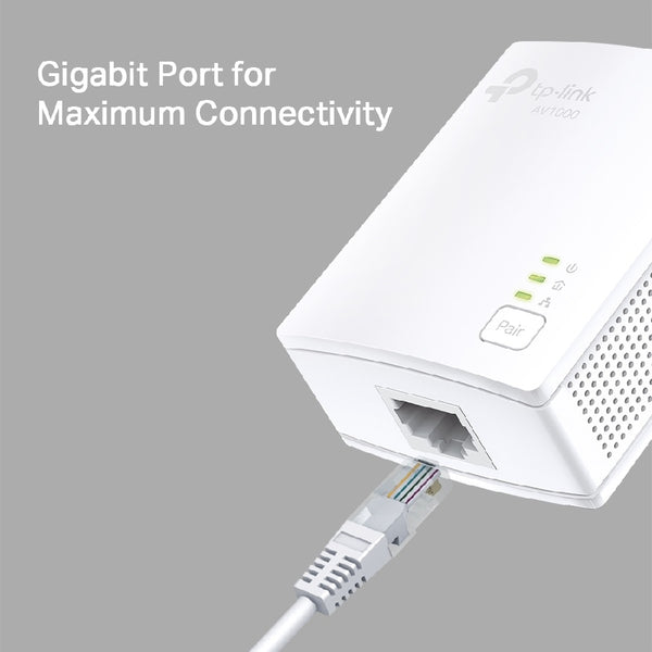 ADAPTADOR POWERLINE | TP-LINK | TL-PA7017|  KIT 2 PZAS ALAMBRICO A 1000MBPS CON 1 RJ45 10/100/1000 SOPORTA HASTA 300M DE CABLE | SUSTITUYE A TL-PA4010 KIT