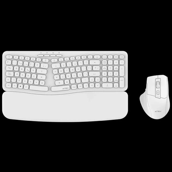 KIT TECLADO Y MOUSE ACTECK CREATOR ULTRA CONFORT MK650 / INALAMBRICO / MEMBRANA / ERGONOMICO / REPOSABRAZOS / BLANCO / AC-939874