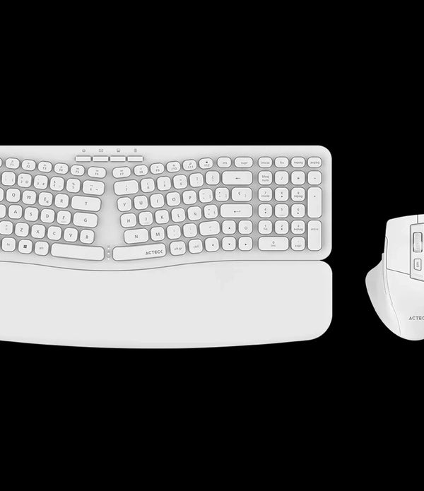 KIT TECLADO Y MOUSE ACTECK CREATOR ULTRA CONFORT MK650 / INALAMBRICO / MEMBRANA / ERGONOMICO / REPOSABRAZOS / BLANCO / AC-939874