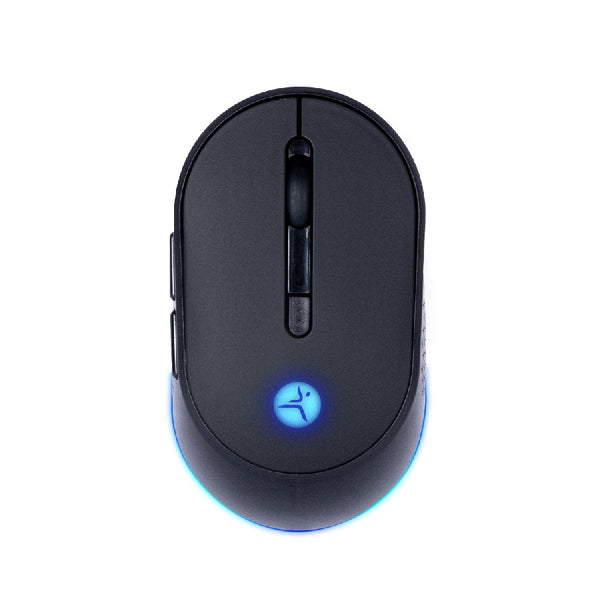 MOUSE - TECHZONE - TZACMOI24 - BATERIA RECARGABLE - BLUETOOTH 5.0 - ALCANCE 10MTRS - INALAMBRICO - OPTICO - 2.4GHZ - LUZ RGB CON 6 DIFERENTES EFECTOS - 1200/2400/3200 DPIS - 5 BOTONES + SCROLL