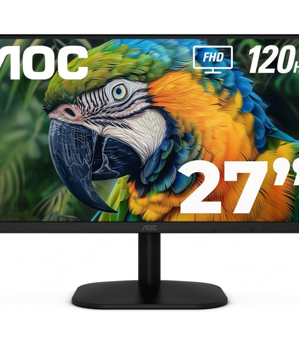 MONITOR LED AOC 27B35H3 / COLOR NEGRO / PANEL IPS 27 / HDMI Y VGA / ASPECTO 16:9 / TIEMPO DE RESPUESTA 1MS / 120HZ / FULL HD 1920X1080 / VESA 100X100 MM / CONTRASTE 20,000,0001 / BRILLO 300 CD/M2