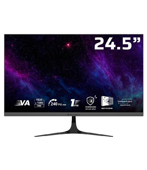 MONITOR GAMER BALAM RUSH COSMOS EDGE MCE245P / 24.5 PULG / PLANO / LED / 240 HZ  / VESA 75 X 75 MM / 1 MS / BOCINAS DE 3W / AJUSTE DE INCLINACION / NEGRO / BR-944113