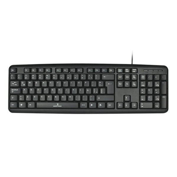 TECLADO ALAMBRICO RESISTENTE A SALPICADURAS Y DERRAMES TECLAS DE MEMBRANA CONECTOR USB PERFECT CHOICE - NEGRO