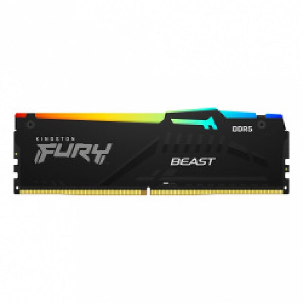 MEMORIA RAM KINGSTON DIMM DDR5 16GB 5200MT/S FURY BEAST BLACK XMP RGB CL40 288PIN 1.25V C/DISIPADOR DE CALOR P/PC/GAMER/ALTO RENDIMIENTO KF552C40BBA-16