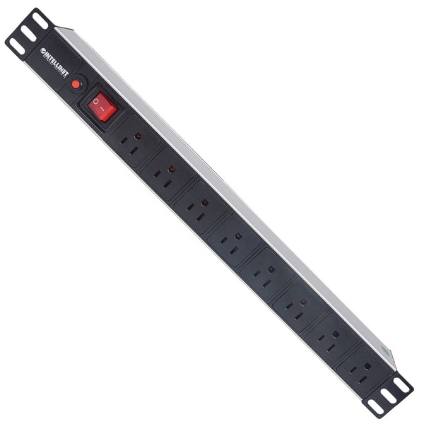 BARRA PDU,INTELLINET,713993, 8 CONT. GAB/RACK 19, 1U, CONTRA SOBRECARGA, ON/OFF
