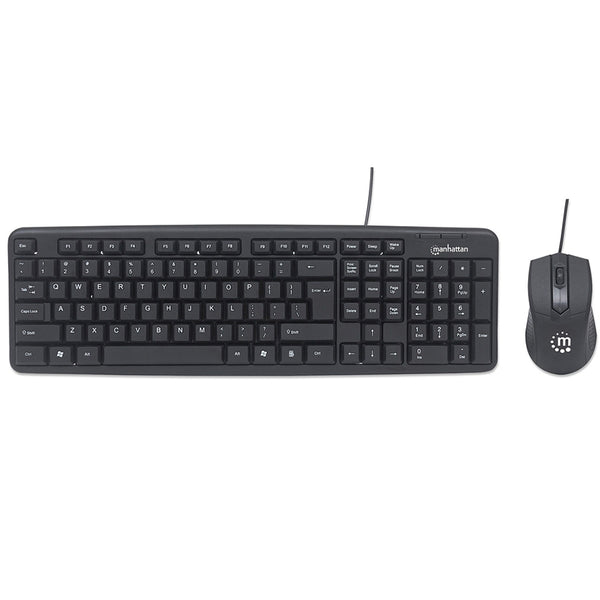 TECLADO Y MOUSE,MANHATTAN,178464, ÓPTICO USB CABLEADO, COMBO
