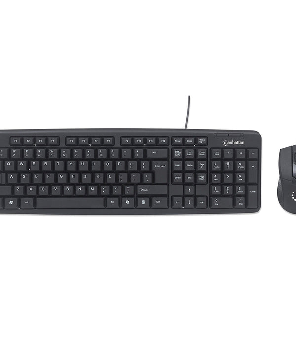 TECLADO Y MOUSE,MANHATTAN,178464, ÓPTICO USB CABLEADO, COMBO