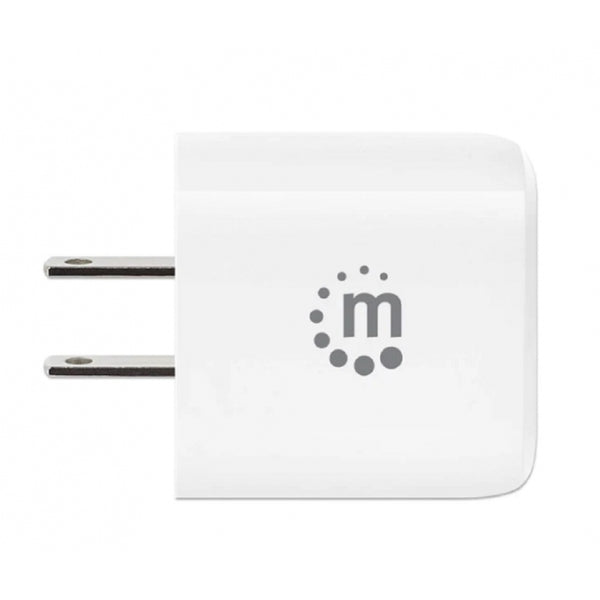CARGADOR PARED,MANHATTAN,406291, 20W, USB-C PD 20W Y USB-A QC 18W