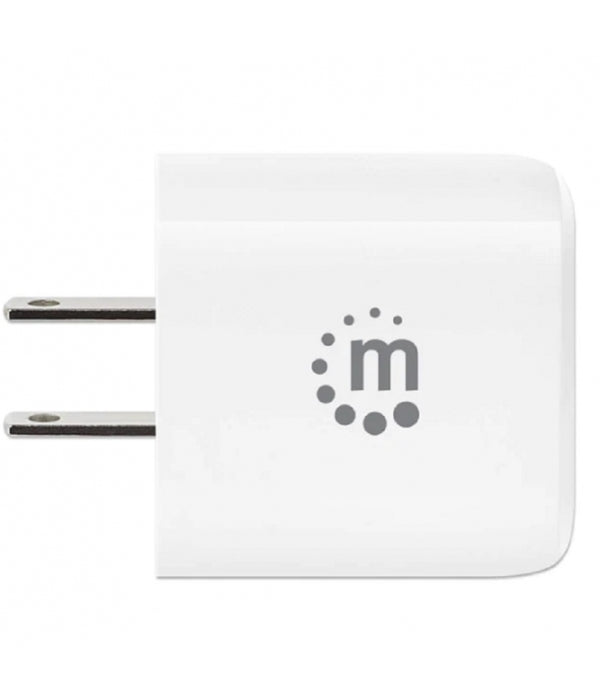 CARGADOR PARED,MANHATTAN,406291, 20W, USB-C PD 20W Y USB-A QC 18W