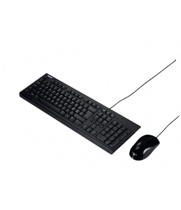 KIT ASUS U2000, TECLADO Y MOUSE ALAMBRICO USB, CABLE 1.5M, 105 TECLAS, 1000 DPI, COLOR NEGRO