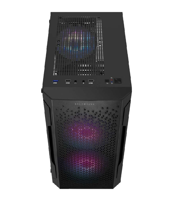 GABINETE GAMER BALAM RUSH ARTIC GI725 / MINI TORRE / MICRO ATX, MINI ITX / VENTILADOR RGB / PANEL CRISTAL TEMPLADO, METAL / NEGRO / BR-936118