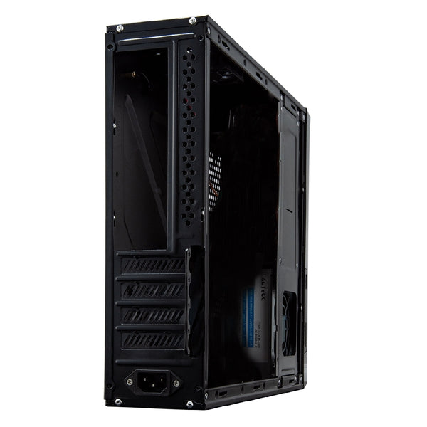 GABINETE ACTECK ATOM GS240 / MICRO TORRE SLIM / MICRO ATX, MINI ITX / FUENTE DE PODER SFX 450W / LECTOR DE TARJETAS / METAL / NEGRO / AC-929042