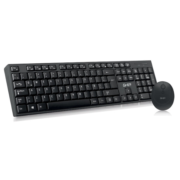 COMBO TECLADO MULTIMEDIA Y MOUSE OPTICO GHIA / GT5000 / INALAMBRICO / RECEPTOR USB / NEGRO