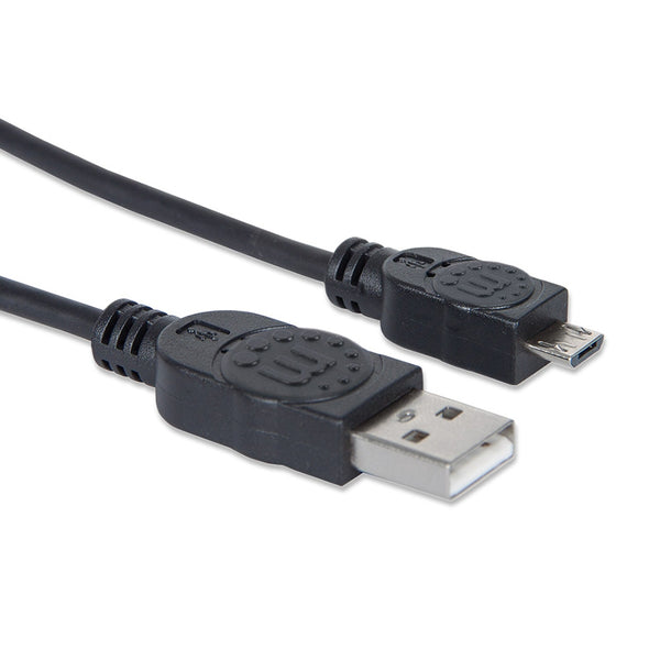 CABLE USB,MANHATTAN,307178, V2 A-MICRO B, BOLSA PVC 1.8M NEGRO