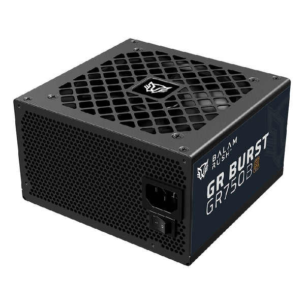 FUENTE DE PODER GAMER BALAM RUSH GR BURST GR750B / CERTIFICADA / 750 W / 80 PLUS BRONZE / ATX / NO MODULAR / BAJO NIVEL DE RUIDO / 5 AÑOS DE GARANTIA / NEGRO / BR-937672