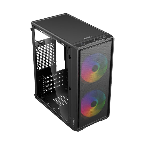 GABINETE ACTECK DOOM ULTRA MESH GI750M / MINI TORRE / MICRO ATX, MINI ITX / FUENTE DE PODER ATX 500W INCLUIDA / PANEL DE CRISTAL TEMPLADO / NEGRO /AC-943772