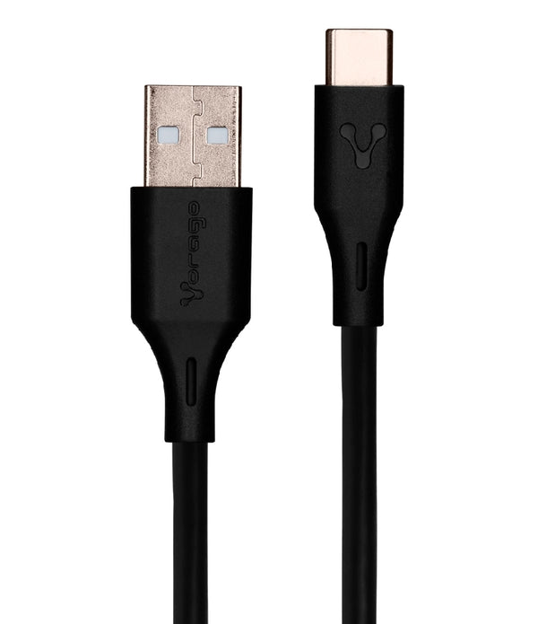 CABLE USB A TIPO C /  VORAGO /  1 METRO /  CARGA RAPIDA /  NEGRO