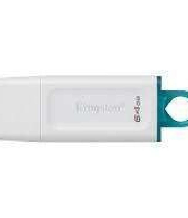 MEMORIA FLASH USB KINGSTON DATA TRAVELER EXODIA 64GB GEN 1 3.2 TIPO A BLANCO C/ANILLO AZUL KC-U2G64-5R